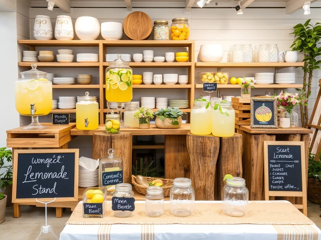 Artisan crafted oak lemonade stand frame